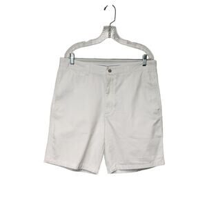 Club Room Men’s Flat Front White Chino Shorts size 34 inseam 10"